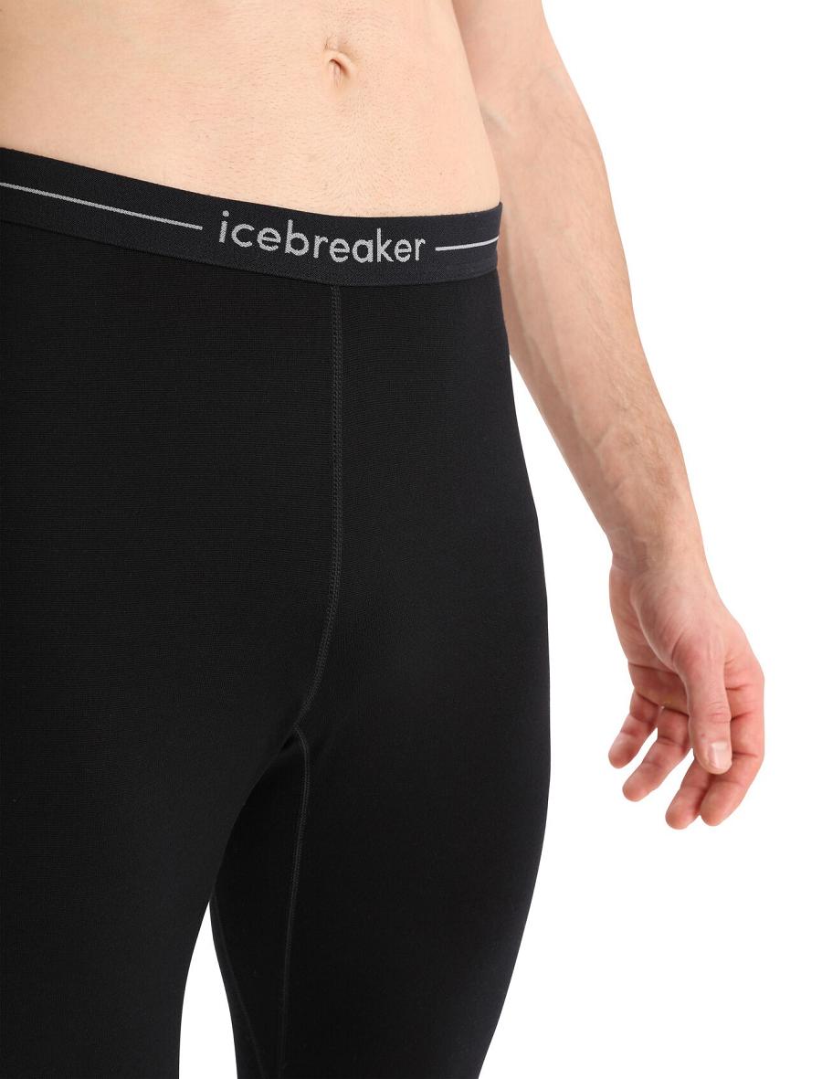 Men's Icebreaker Merino 260 ZoneKnit™ Merino Leggings Base Layers Black / Jet Heather | CA 1615DFMN